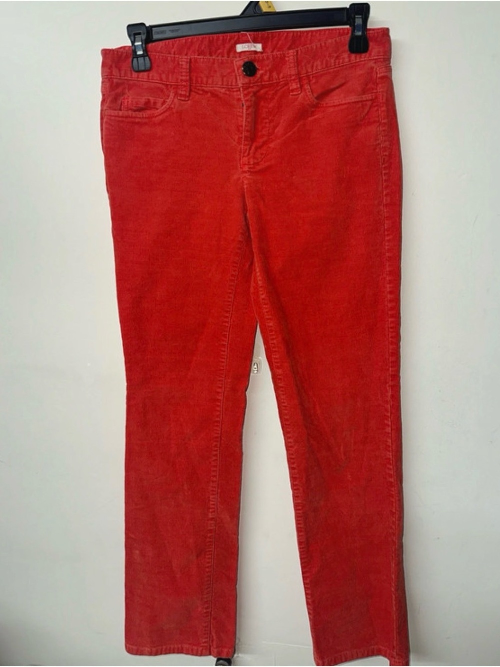 J. Crew Straight-Leg matchstick Red Corduroy Jeans